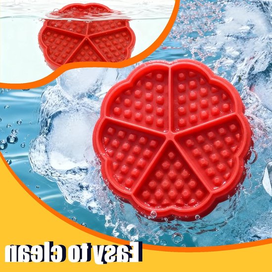 Hartvormige siliconen wafelvorm voor het maken van wafels en muffins, 2-delige set, eenvoudig in gebruik, perfect voor airfryer en bakplezier — afbeelding 3