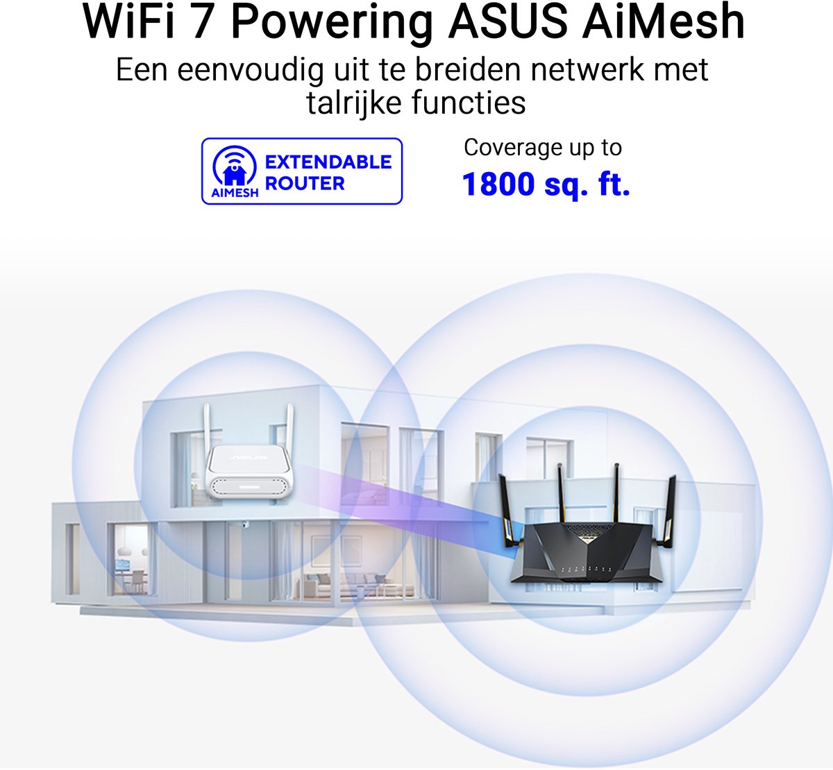 ASUS RT-BE58 Go - Draadloze Router - WiFi 7 - Dual-Band - 2.5 Gbps - 3600 Mbps – foto 4