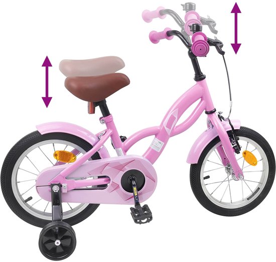 vidaXL - Kinderfiets - 14 - Inch - voor - 3-5 - jaar - oud - Licht - Roze van VidaXL — afbeelding 4