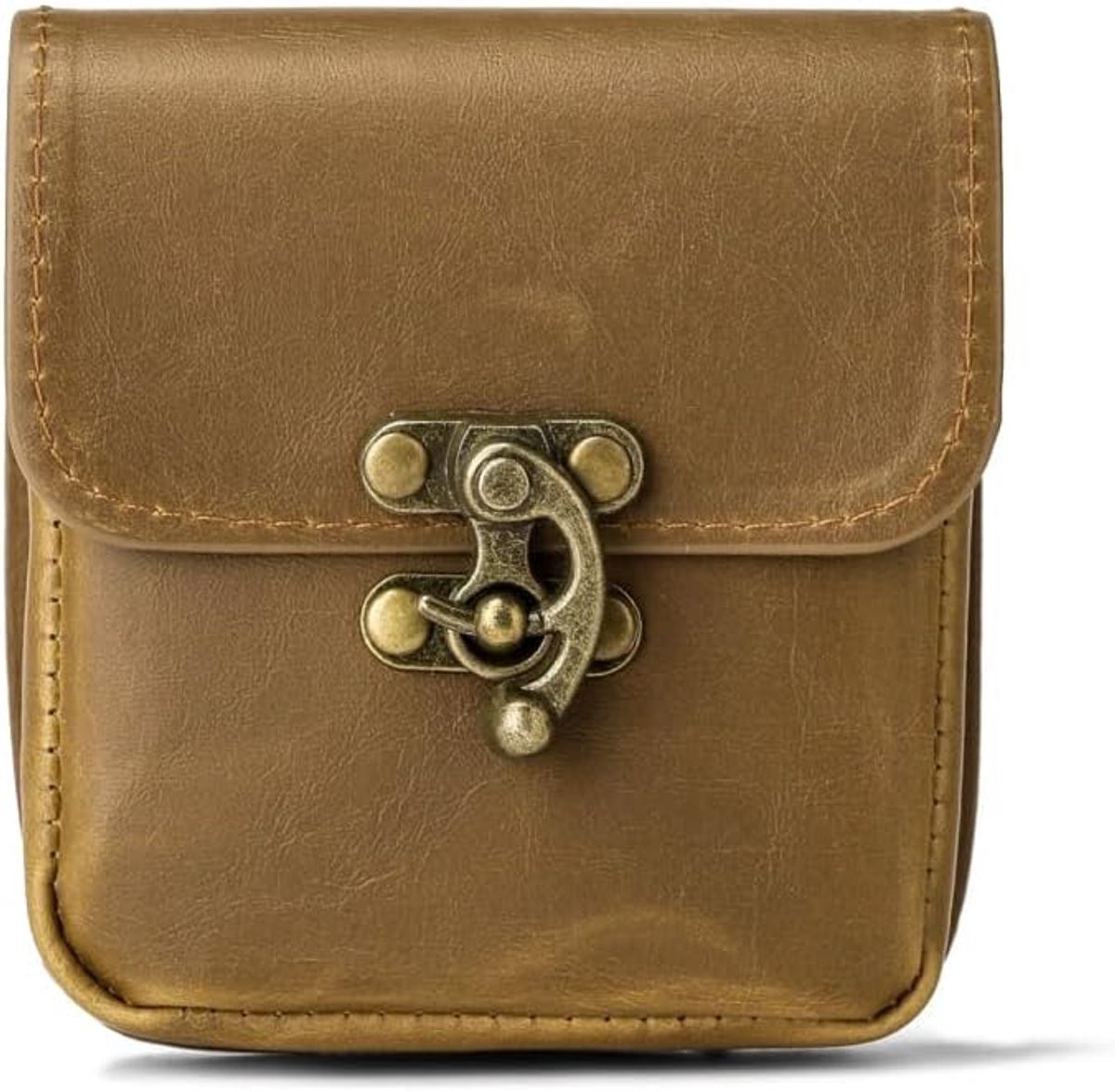 VHV-Heuptas - Riemtasje - Middeleeuwse tas - Vintage look - Lederen tasje - Met riemsluiting - Voor festival - Voor wandelen - Geel