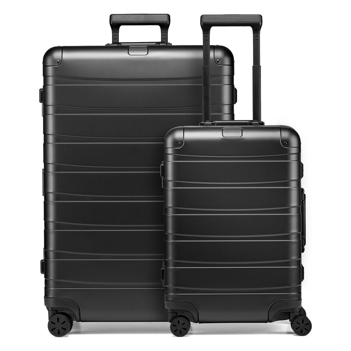 Redolz Pro Aluminium 4 wielen Kofferset 2-delig - Harde bagage - TSA slot - black