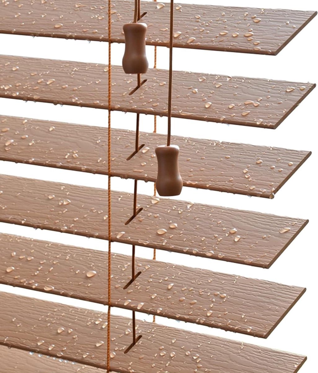 Houten Jaloezieën - Raambekleding Hout - Licht en Privacy - Flexibele Lamellen - 140x120 c
