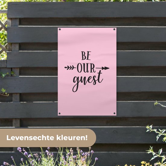 Posters de jardin extérieur Soyez notre invité - Citations - Proverbes - Bienvenue - Maison - 60x90 cm - Toile jardin - Affiche extérieur