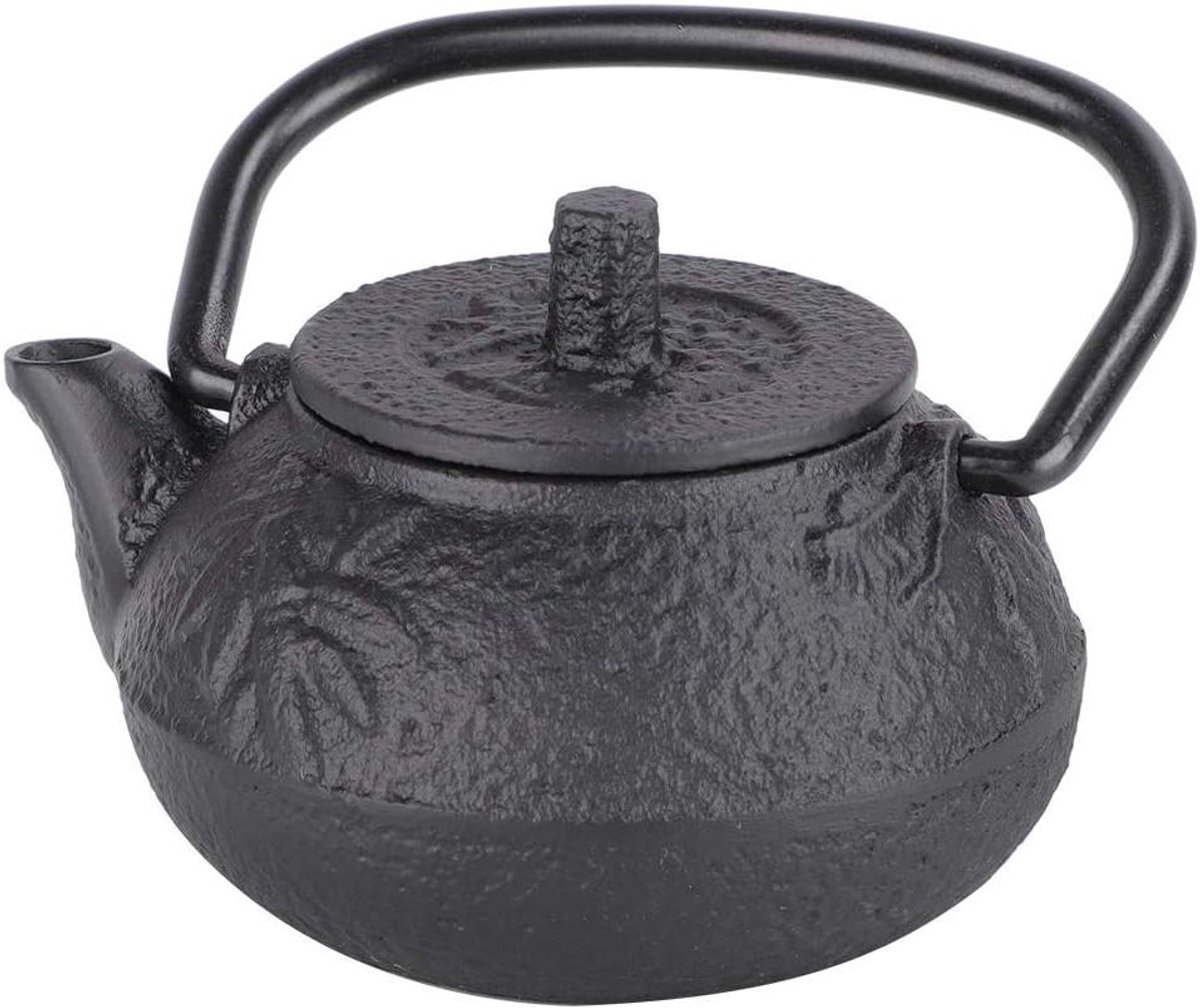 Gegoten Theepot - Mini Ketel - Thee Ceremonie - Koperen Handvat - 50 ml - Zwart
