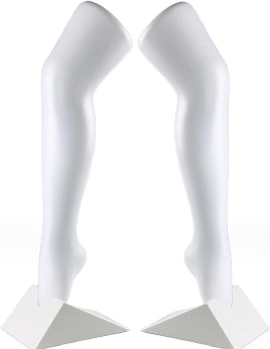 Kousenpoten Presentatie - Etalagebenen Sokken - Kleding Presenteren - Levensechte Vormgeving - 56 cm - Wit