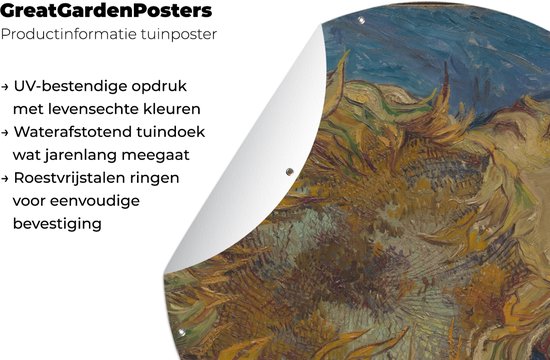 Garden Circle Tournesols - Vincent van Gogh - 90x90 cm - Affiche Ronde de Jardin - Extérieur