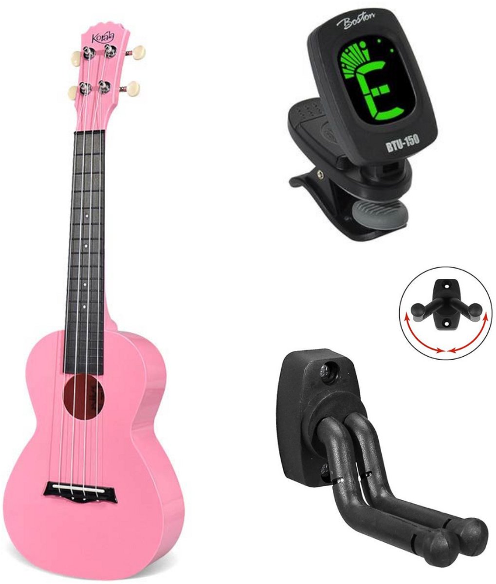 Korala PUC-20 bundel Concert Ukulele Polycarbonaat Roze