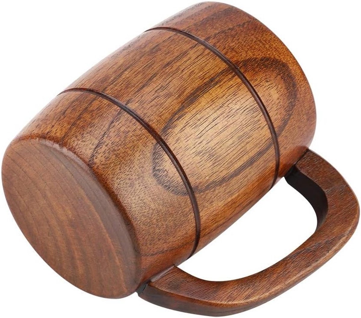 Houten Bierbeker met Retro Capaciteit en Handvat voor Bier, Thee en Water Drinken