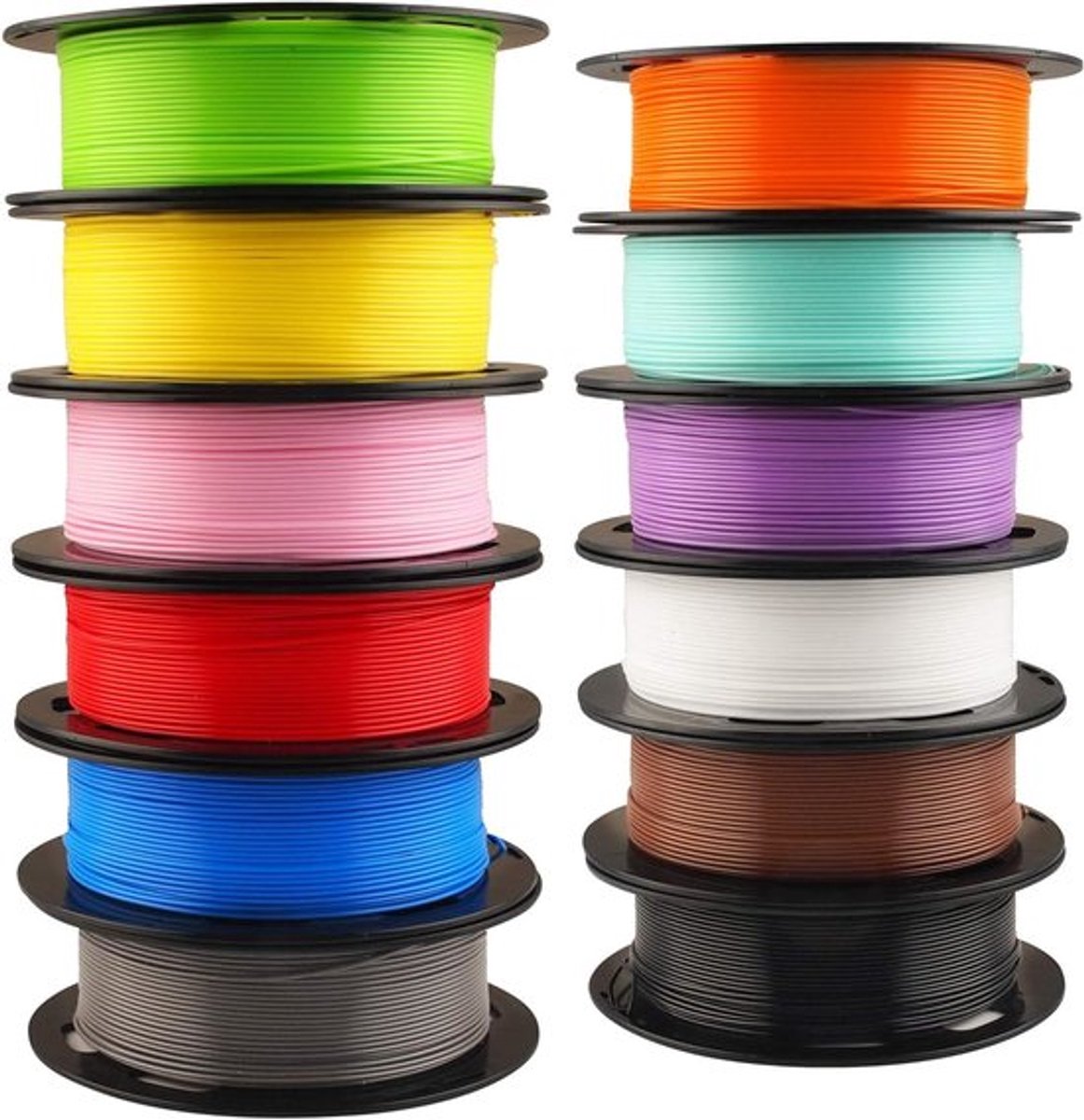 PLA Filament Set – 3D Printer Filament – PLA Gloeidraad – 3D Printdraad – 3D Printer Filament 1,75 mm – 12 Kleuren Bundel – 500 g Spoelen – Vacuumverpakking Met Lijmstift