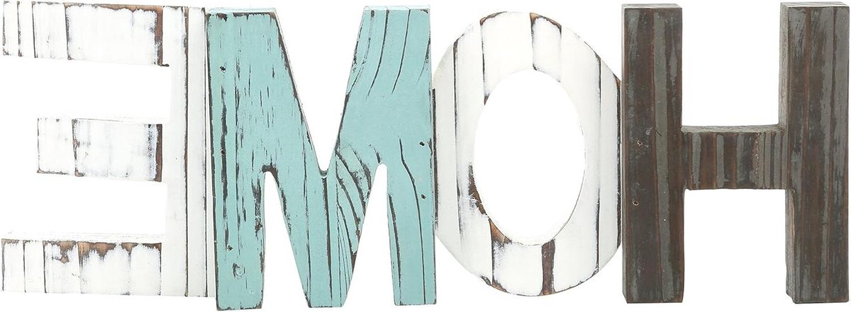 Houten Woorddecoratie - Home Tekst - Woonkamer Decoratie - Vrijstaand Ontwerp - 42cm Breed - Multicolor