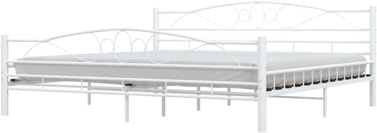 Metalen Bedframe - Ledikant Frame - Goede Nachtrust - Massieve Constructie - 200x200 cm - Wit