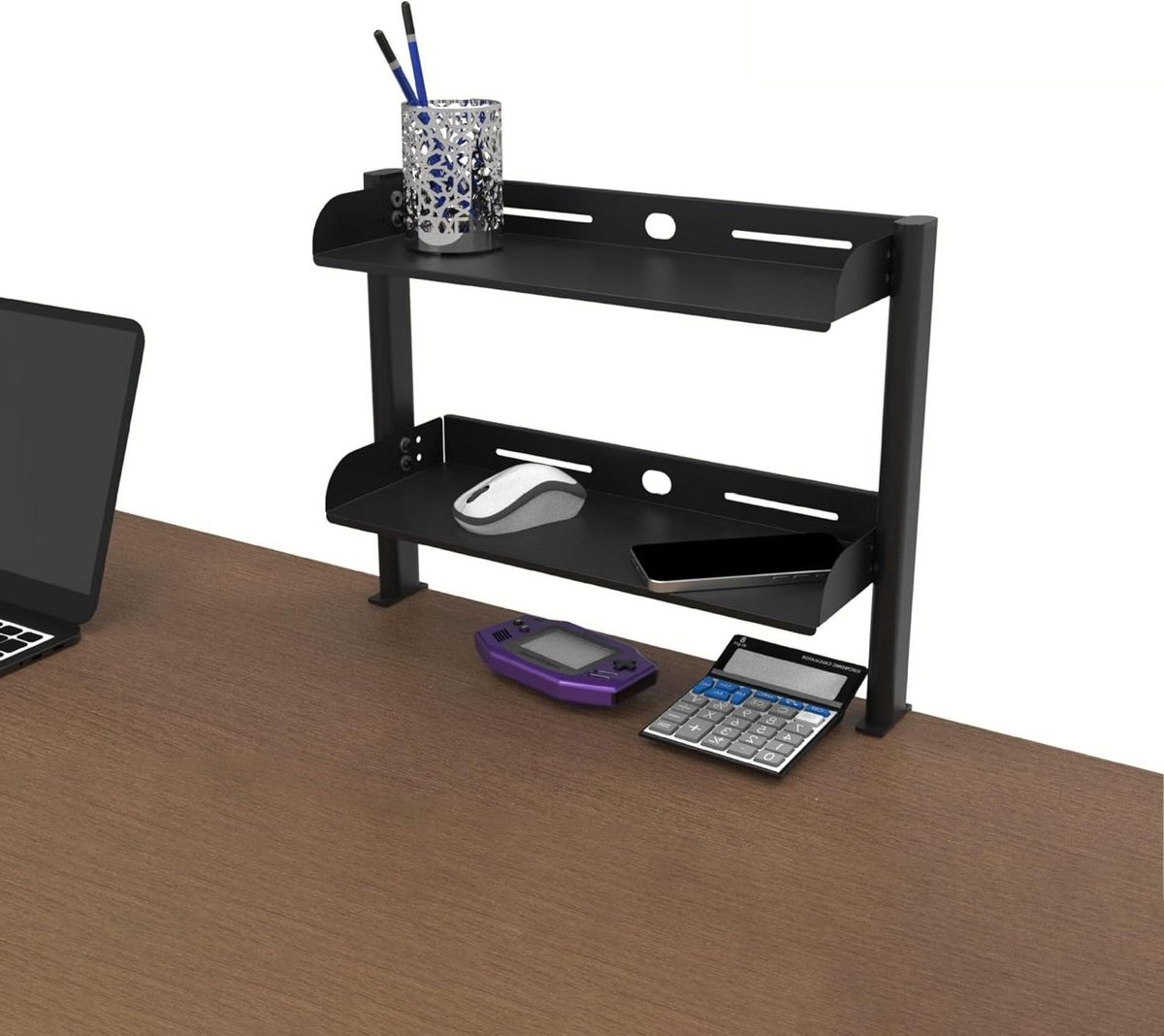 Bureau Plank - Bureau Organizer - Bureau Opbergen - Klem Installatie - 44x39x15.5cm - Zwart