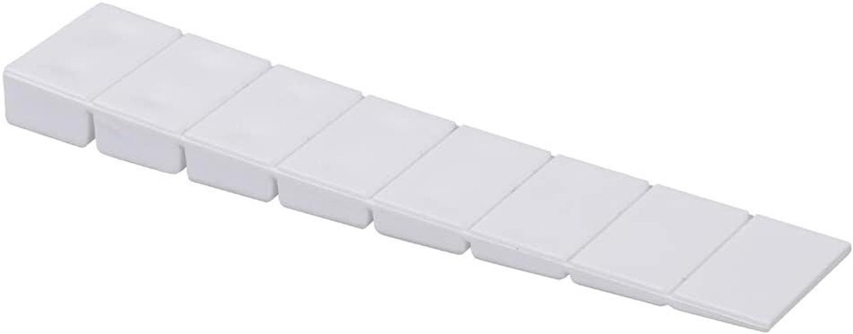 Kunststof Wiggen Set - Deurstopper Onderleg - Meubels Egaliseren - 8 Hoogte-instellingen - 25 stuks 20x100x8mm - Wit
