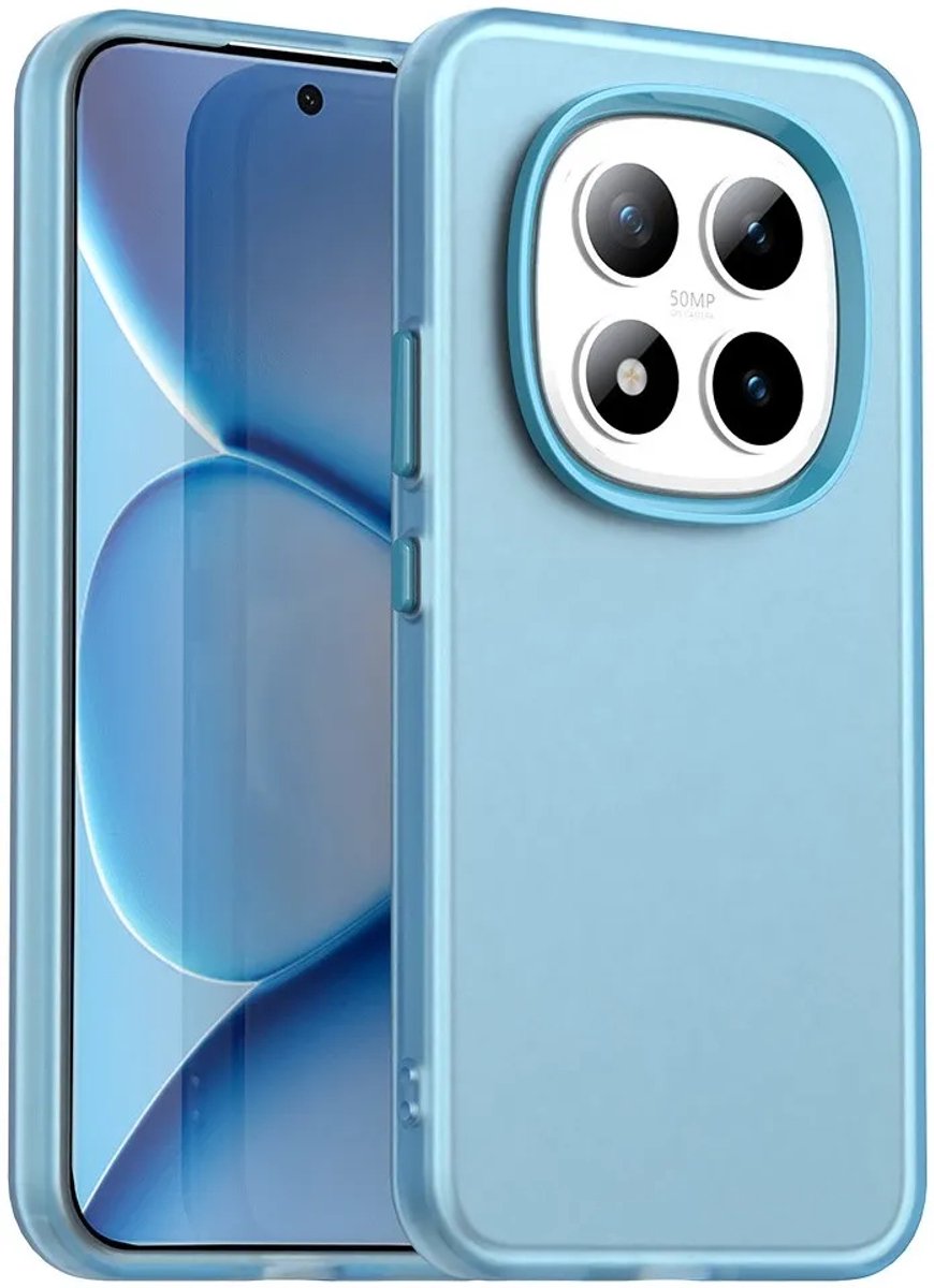 Hoesje geschikt voor Xiaomi Redmi Note 15 Pro 5G - Phonesta HardFrost Semi-Transparante Back Cover - Mat Blauw