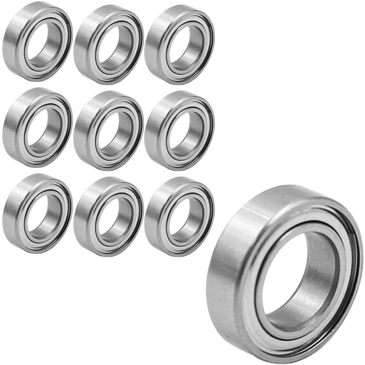 Namvo Pack van 10 Roller Bearings Geschikt voor Skateboards en Scooters