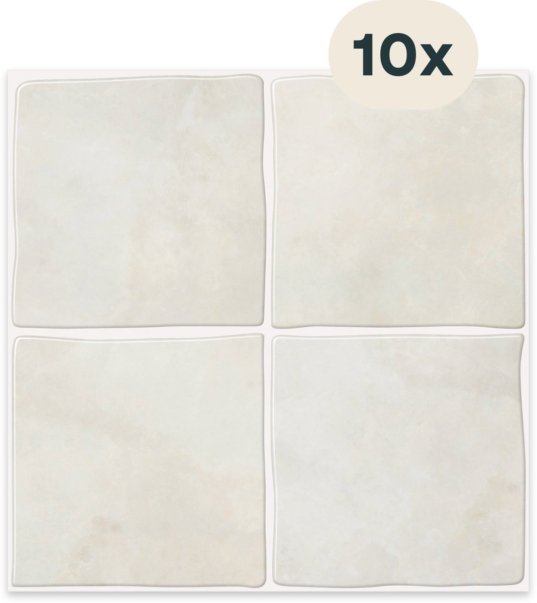 Solusia Zelfklevende Plaktegels - Beige – 10 Luxe Plaktegels voor Wand – Waterdichte Wandpanelen voor Keuken, Badkamer en Toilet – 25,4 x 25,4 cm – Makkelijk aan te brengen - Tegeltjes Tegelstickers Vierkant