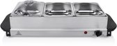 Tristar BP-6283 - Buffetwarmer 200W - Chafing dish - 3 x 1,4 Liter - Incl deksel - RVS