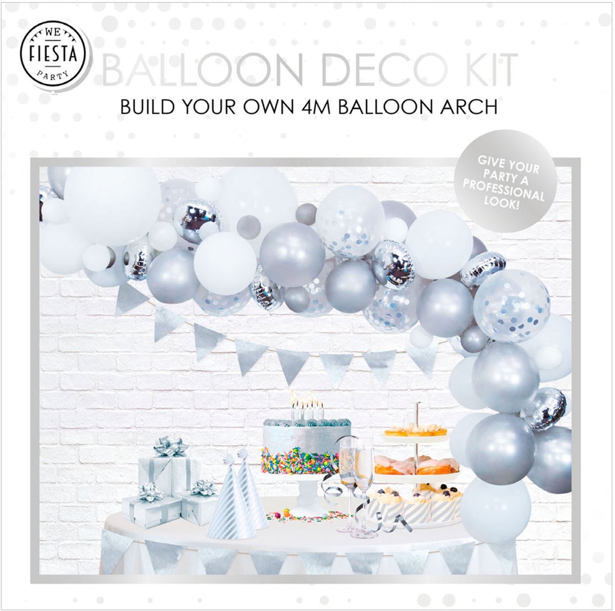 Ballon decoratie set - Zilver - 71dlg.