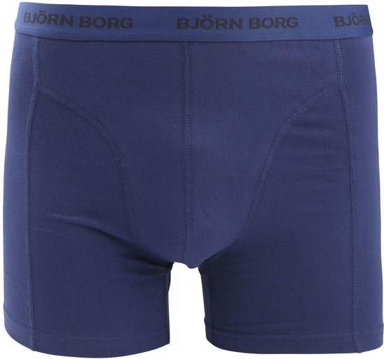 Donkerblauwe Björn Borg boxer met blauwe tailleband met logo.