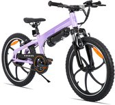 STARMOTO Radspur Elektrische Kinderfiets 20 Inch – 250W met Uitneembare Accu en Trapondersteuning – 25 km Actieradius - E-Mountainbike voor Kinderen 8-12 Jaar- Paars