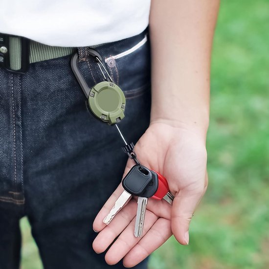 Verstelbare Badge Reel Set van 5 Stuks, Stevige Sleutelhanger met 53,6 Inch Stalen Koord, Ideaal voor Werk en Buitenactiviteiten van Merkloos — afbeelding 3