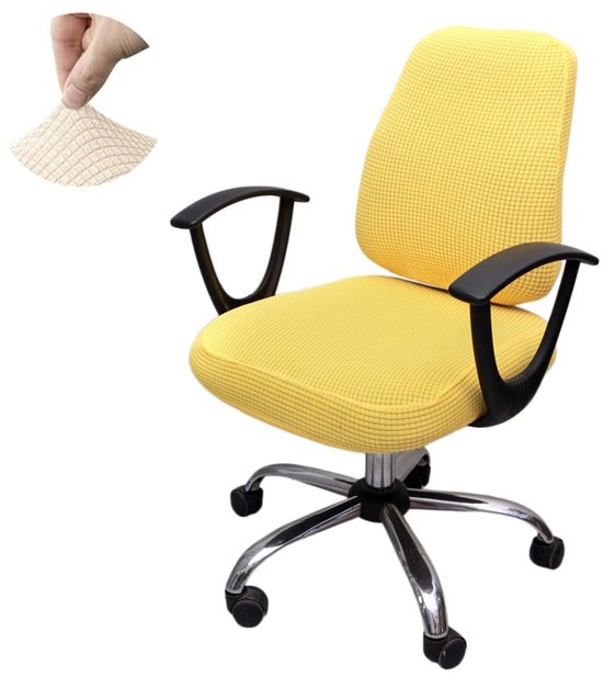Hoes voor kantoorstoel (gesplitst model) – Hoes voor computerstoel – Elastische jacquardhoes – Hoes voor draaistoel – Wasbare kantoorstoelhoes – Hoes voor draaibare computerstoel (Stoel niet inbegrepen )