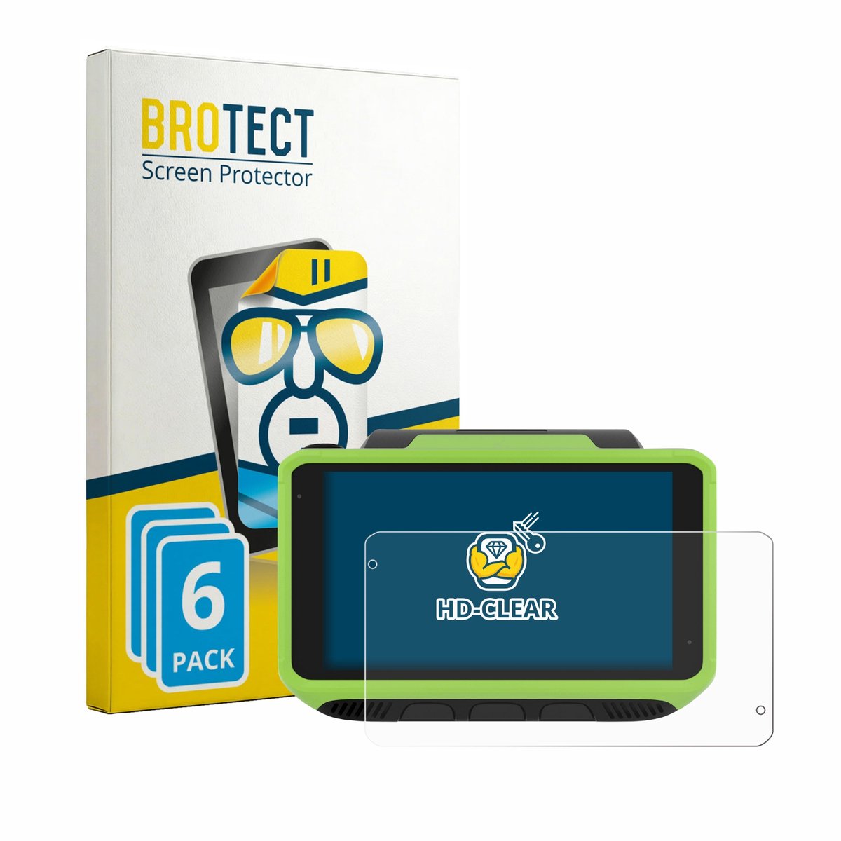 BROTECT - Screenprotector voor Zebra WT6400 - Folie Beschermfolie transparant 6 Stuks
