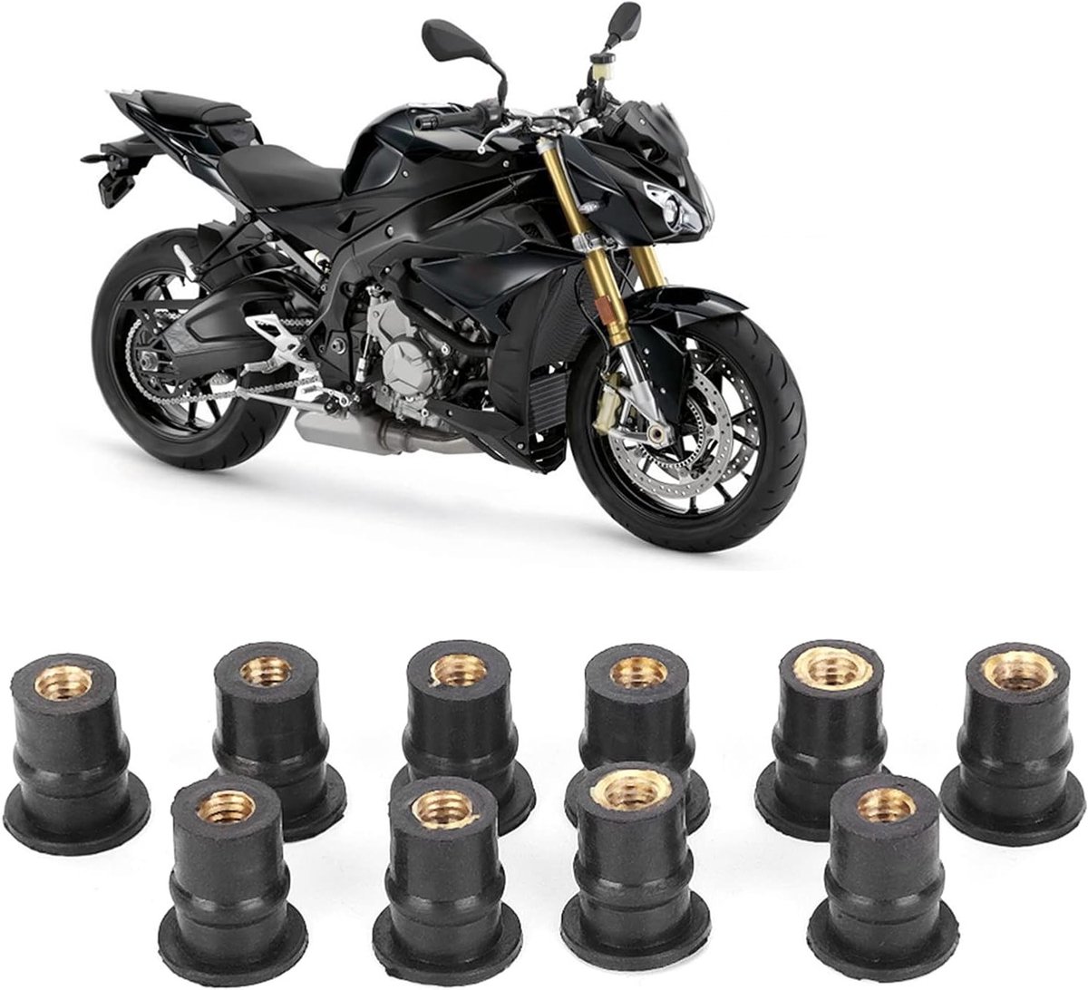 10 Stuks M5 Rubber Well Nuts voor Motorfiets Windschermen - Duurzame Bevestigingsmiddelen en Vervangingsonderdelen