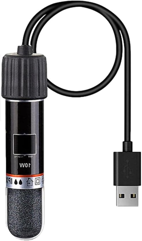 Mini USB Aquarium Verwarmingselement van 10 W met Thermostaat voor Kleine Aquaria, Ideaal voor Zoet- en Zoutwater, Geschikt voor Schildpadden en Vis