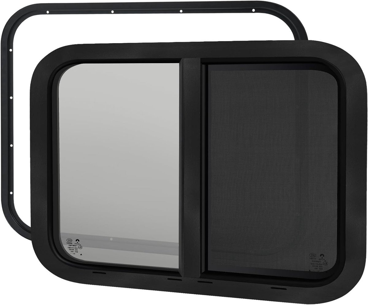 Caravanraam met insectenhor, zijraam voor caravans, 600 x 300 mm, ideaal voor campers en aanhangers, perfect voor ventilatie en bescherming tegen insecten