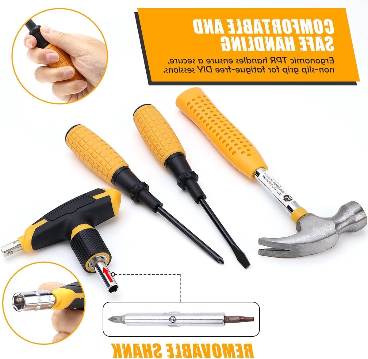 Compacte Handgereedschapset voor Huishoudelijke Klussen, Draagbare Gereedschapskoffer met Essentiële Tools voor Thuis en Kantoor — cadeau in Gereedschap - foto 4