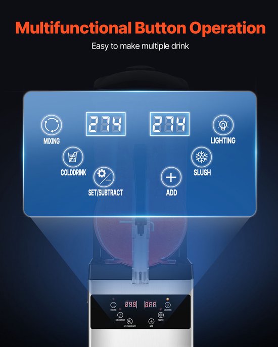 Commerciële Slushy Machine 12l Margarita Smoothie en Frozen Drank Maker van Merkloos — afbeelding 4