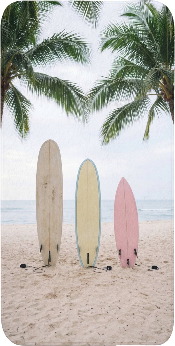 Badmat 60x120 cm - Antislip - Surfboard - Palmbomen - Kleurrijk - Badmatten voor badkamer - Badkamermat - Douchemat - Badkamer mat