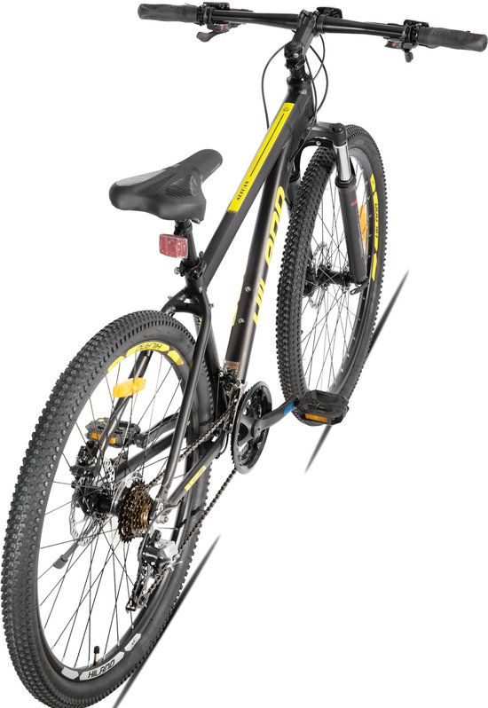 Hiland Bedrock Mountainbike - 27.5 Inch - 24 Versnellingen - Shimano - Hydraulische Schijfremmen - Aluminium Frame - Zwart/Neongeel van Hiland — afbeelding 3