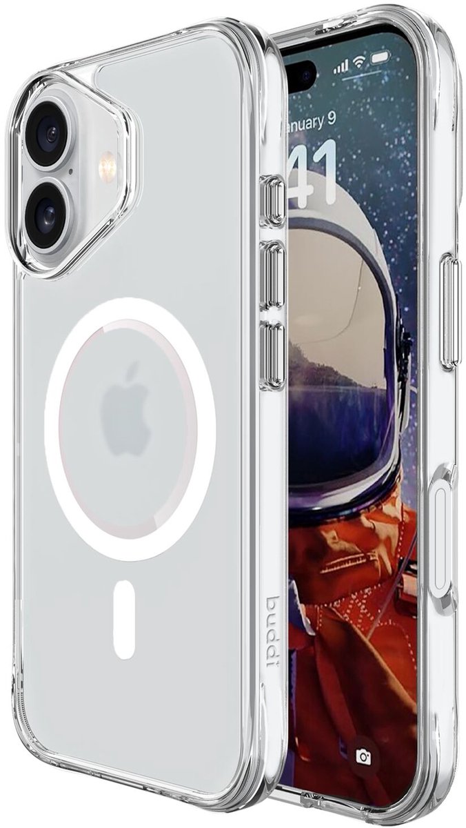Buddi Core - Hoesje Geschikt voor Apple iPhone 17 - Compatibel met MagSafe - Back Cover met Magneet - Doorzichtige Telefoonhoes - Beschermhoes - Matte Transparant