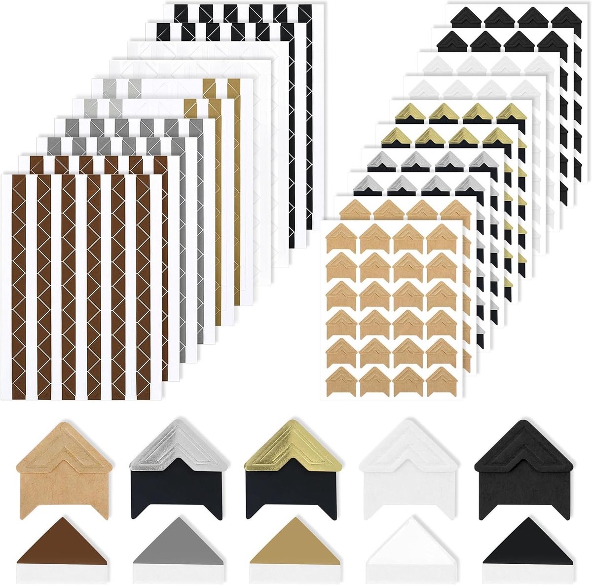 20 Vellen Zelfklevende Fot hoeken, 1260 Stuks Foto Hoek Stickers voor Fotoalbums, Scrapbooking en DIY Projecten