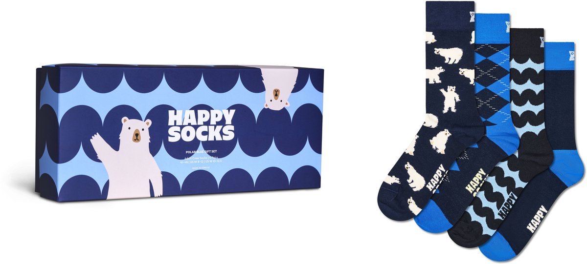 Happy Socks - 4-Pack Polar Blue Socks Gift Set - Heren - Sokken