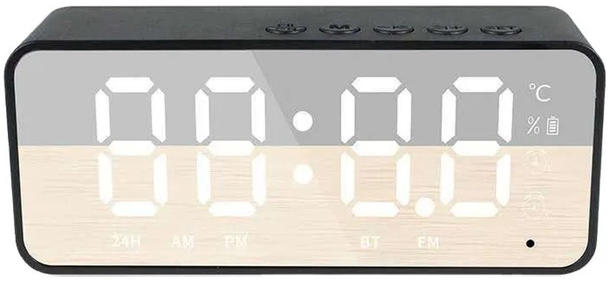 Draadloze Bluetooth Speaker - speaker - Met Fm Mini Kaart Spiegel - Wekker Audio Kraam - Ontvangen K Stem Prompt