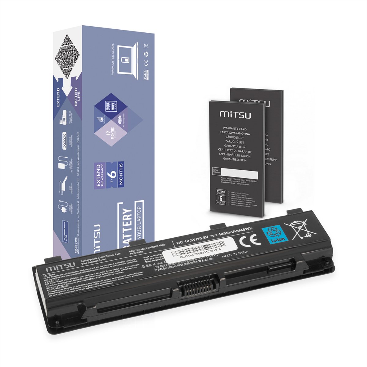 Mitsu Serie - Laptopbatterij - Betrouwbare Energie - Toshiba Satelite C850 - L850