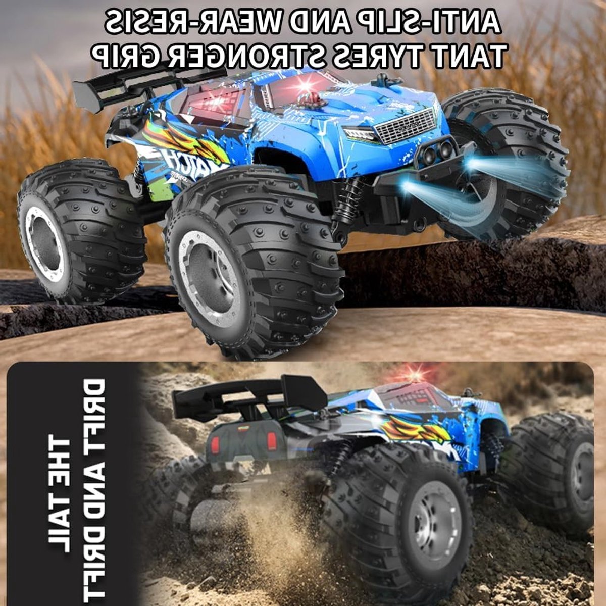 Afstandsbediening Monster Truck voor Off-Road Avonturen, 4WD RC Auto met 2.4GHz Technologie, Speelgoed voor Kinderen en Volwassenen