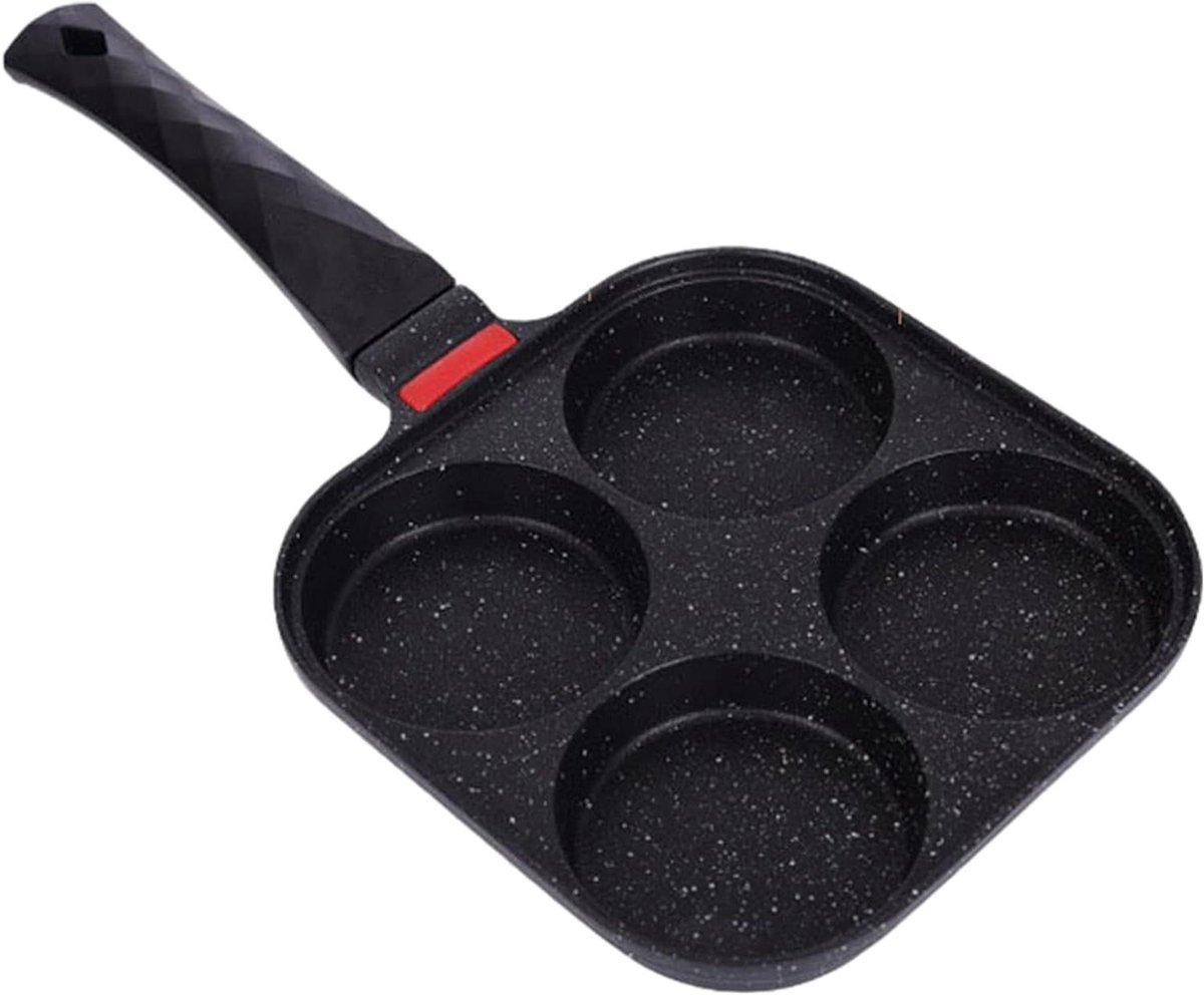 Pannenkoekenpan Vierdelig - Eierkoek Pan - Ontbijt Maken - Antiaanbaklaag - 37 cm - Zwart