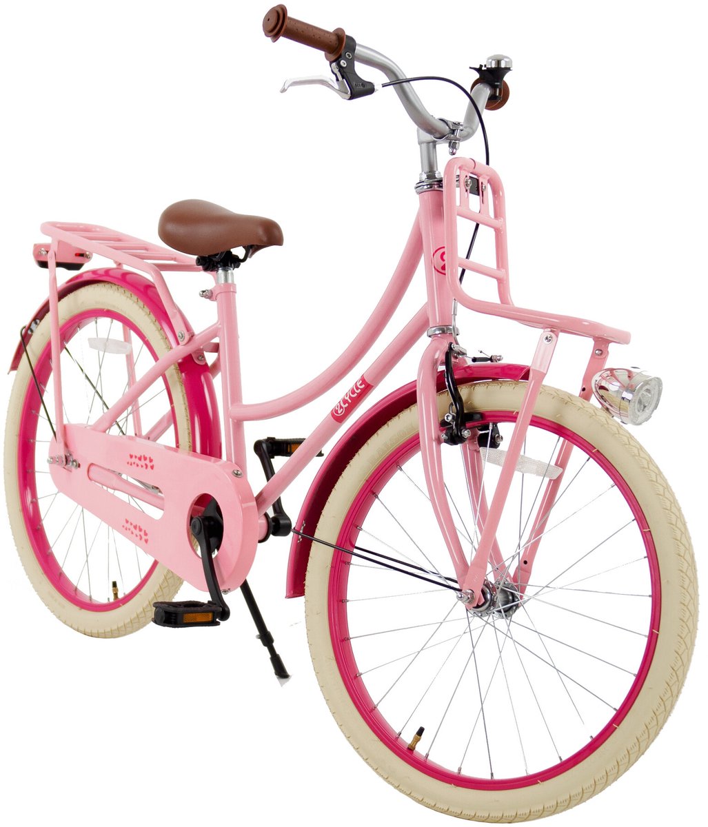 2Cycle Meisjes Transportfiets 22 inch (7-9 jaar) – Roze – Trendy Schoolfiets