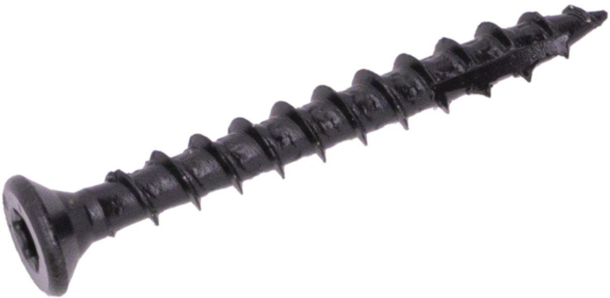 Woodies - Ultimate schroeven - Torx 20 Platkop - 4,0 x 50mm - Voldraad - RVS zwart (200 stuks)