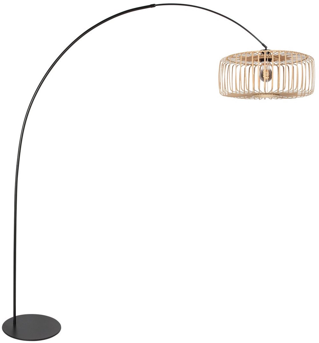 Anne Lighting - vloerlamp - Curve - naturel zwart - metaal - booglamp - E27 - 4275ZW