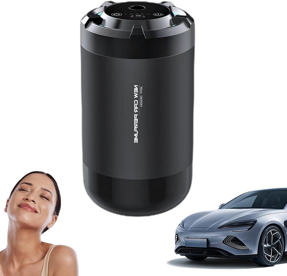 Auto Luchtverfrisser - Auto Aromatherapie - Frisse Rit Creëren - Slimme AI Sensing - 1 Eenheid - Zwart