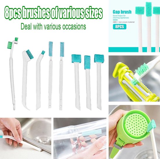 Voegenborstel Set - Groefborstel Tegels - Schoonmaken Huis - 8 Verschillende Maten - 14-21 cm - Wit — afbeelding 3