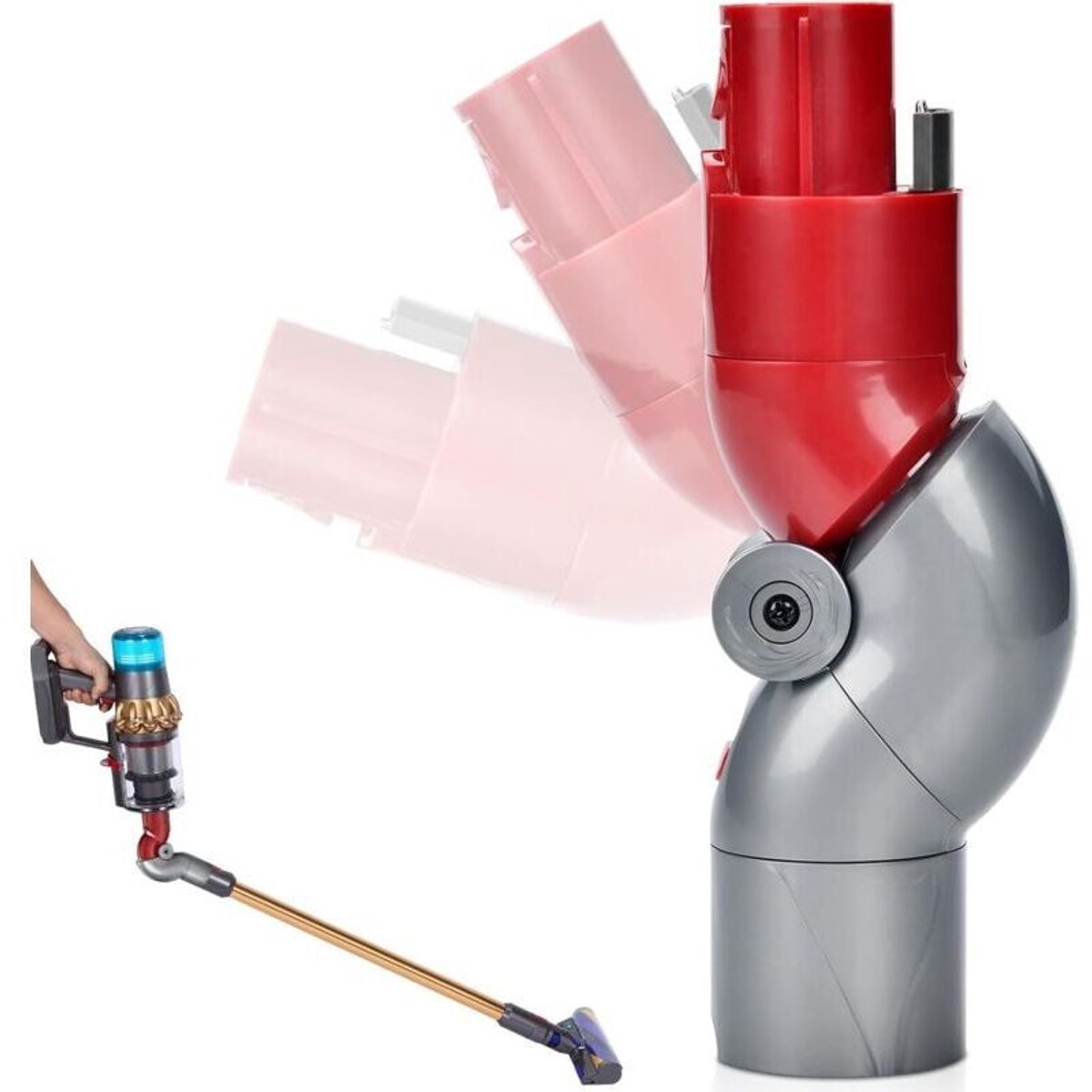 Platte adapter met snelsluiting, een accessoire voor Dyson V7, V8, V10 en V11 stofzuigers.