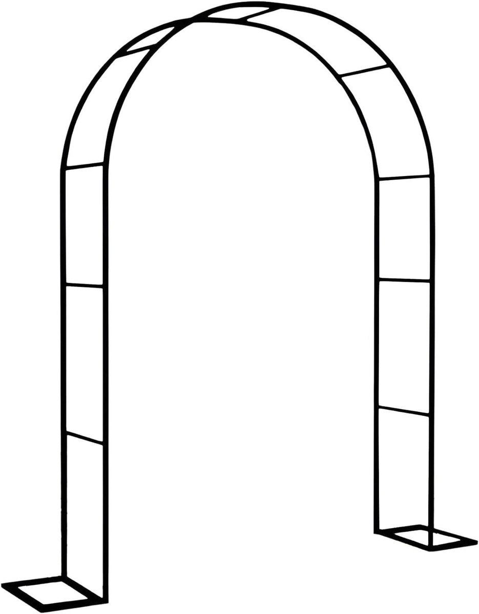 Metalen rozenboog - Tuinboog pergola - Klimplanten Steunen - Roestwerende Coating - 180 cm breed - Zwart