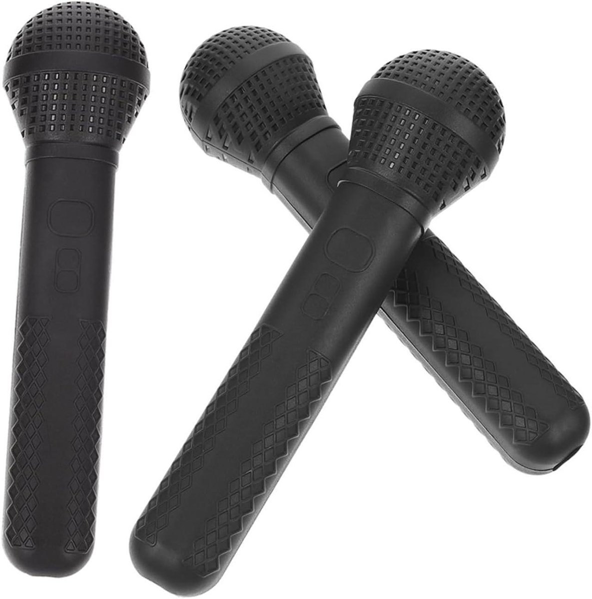 Speelgoedmicrofoons Set - Nepmicrofoons - Kinderfeestjes - Realistische Vorm - 3 Stuks - Zwart