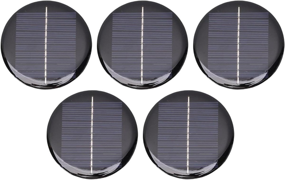 Rond Zonnepaneel - Zonnecel Paneel - Doe-het-zelf Opladers - Monokristallijn Silicium - 60 mm Diameter - Zwart
